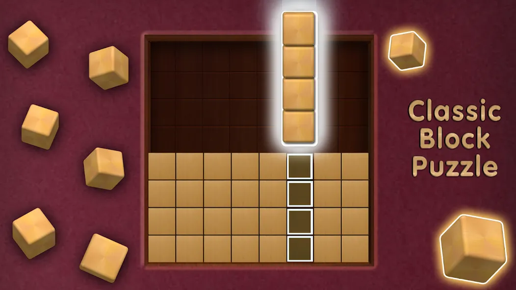 Wooden Cube Block Puzzle (Деревянный кубик головоломка) [МОД: Деньги, Монеты и Меню MOD] Screenshot 2