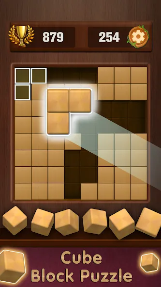 Wooden Cube Block Puzzle (Деревянный кубик головоломка) [МОД: Деньги, Монеты и Меню MOD] Screenshot 4