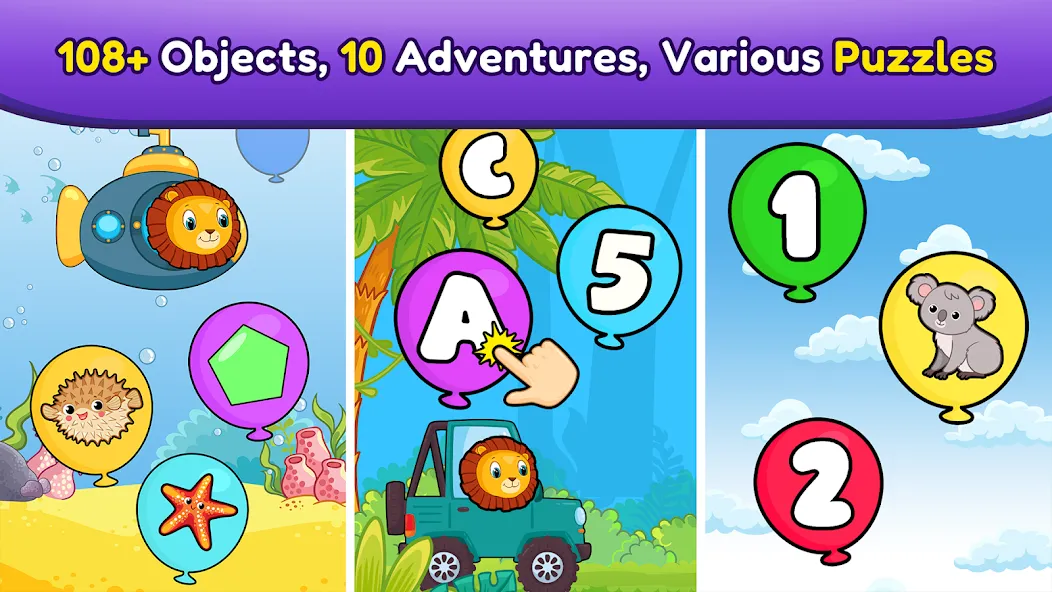 Balloon Pop Kids Learning Game [МОД: Меню, Бесконечные монеты и Открытые уровни] Screenshot 5