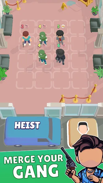 Merge Gangster Heist vs Police (Мердж Гангстер Хейст) [МОД: Все открыто, Дополнительные деньги и Меню MOD] Screenshot 1