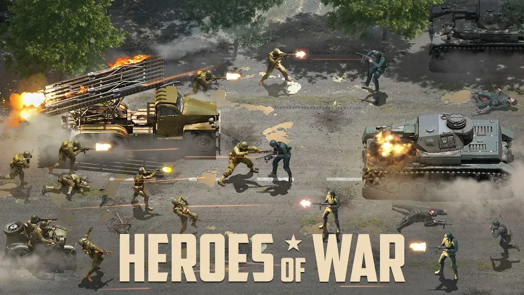 Heroes of War: Idle army game (Герои войны) [МОД: Бесконечные деньги, Монеты и Мега MOD] Screenshot 1