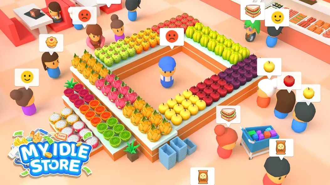 My Idle Supermarket Simulator (Мой Айдл Стор) [МОД: Меню, Бесконечные монеты и Открытые уровни] Screenshot 1