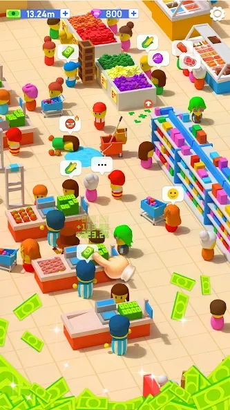 My Idle Supermarket Simulator (Мой Айдл Стор) [МОД: Меню, Бесконечные монеты и Открытые уровни] Screenshot 3