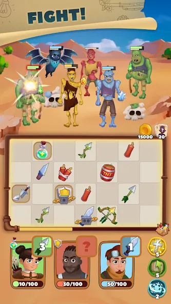 Merge Battles: Puzzle Combat (Мердж Баттлс) [МОД: Много монет, Открытые уровни и Мега MOD] Screenshot 2