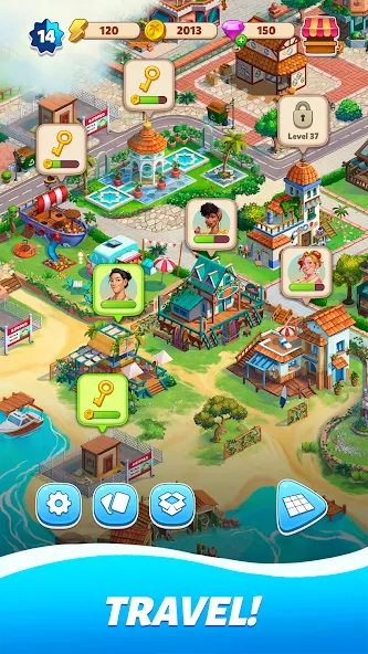 Travel Town - Merge Adventure (Трэвел Таун) [МОД: Меню, Бесконечные монеты и Открытые уровни] Screenshot 4