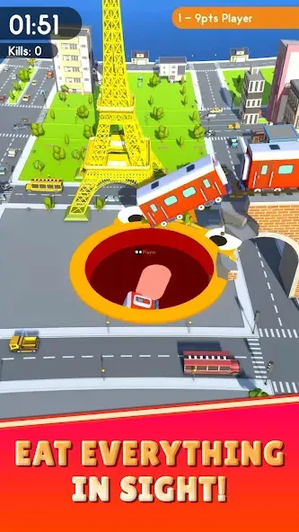 Hole.io [МОД: Деньги, Монеты и Меню MOD] Screenshot 1
