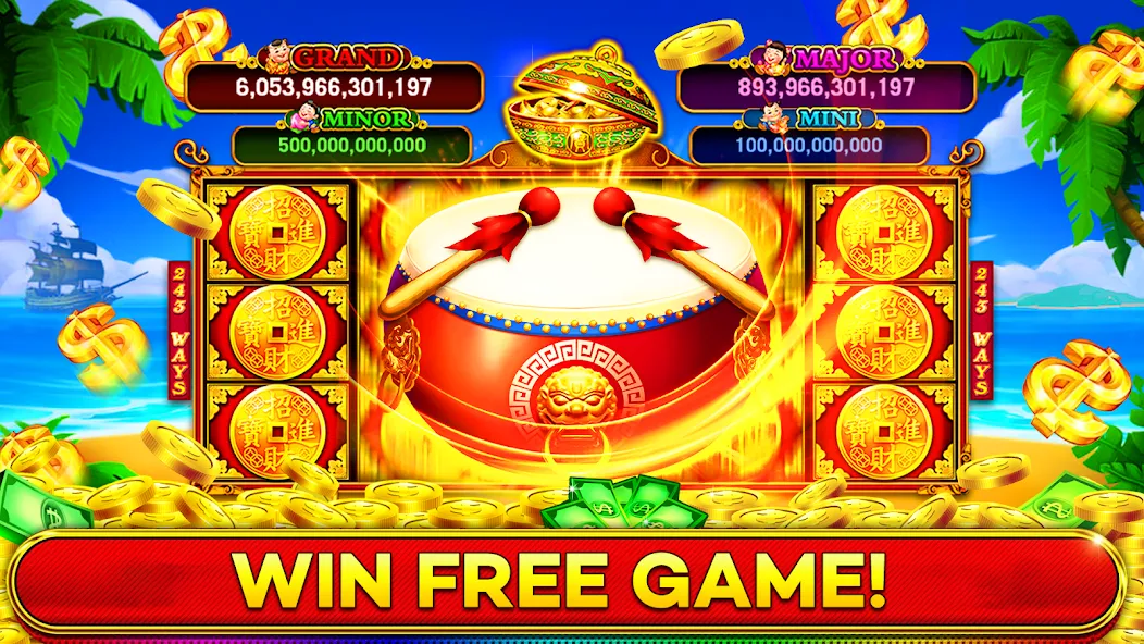 Jackpot Boom Casino Slot Games (Джекпот Бум Казино Игры на Слотмашинах) [МОД: Много монет, Открытые уровни и Мега MOD] Screenshot 1