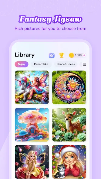 Fantasy Jigsaw - HD Puzzle (Фэнтези Пазл) [МОД: Деньги, Монеты и Меню MOD] Screenshot 3