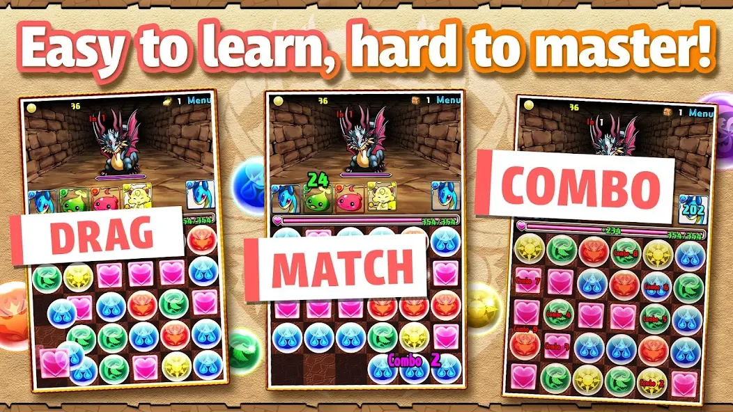 Puzzle & Dragons [МОД: Все открыто, Дополнительные деньги и Меню MOD] Screenshot 2