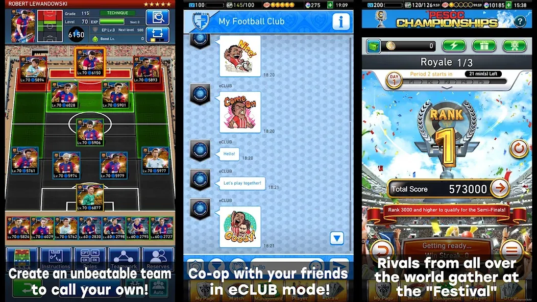 eFootball™  CHAMPION SQUADS (Игровой режим настоящего футбола  Чемпионские команды) [МОД: Много денег, Монет и Все открыто] Screenshot 3