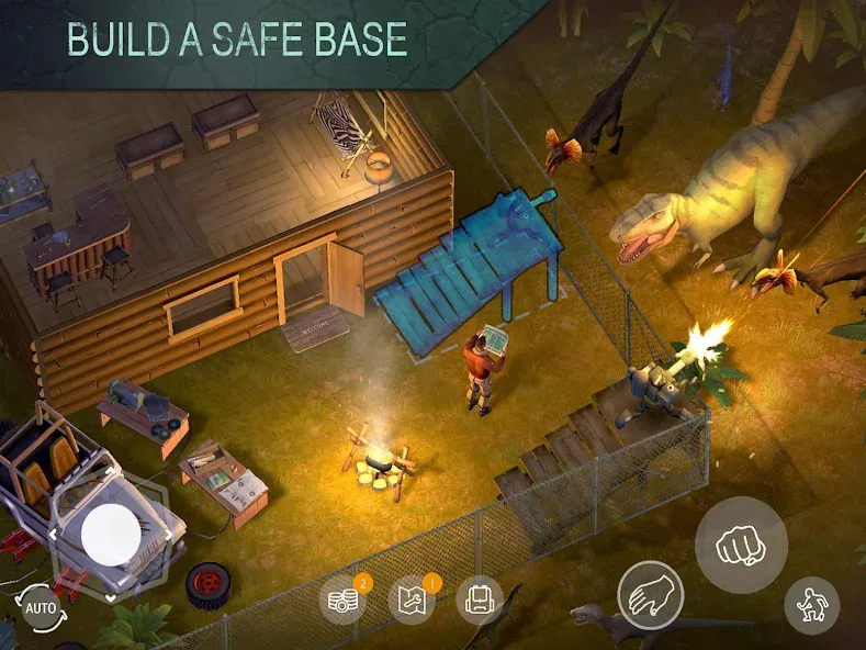 Jurassic Survival (Джурасик Сурвайвал) [МОД: Все открыто, Дополнительные деньги и Меню MOD] Screenshot 1
