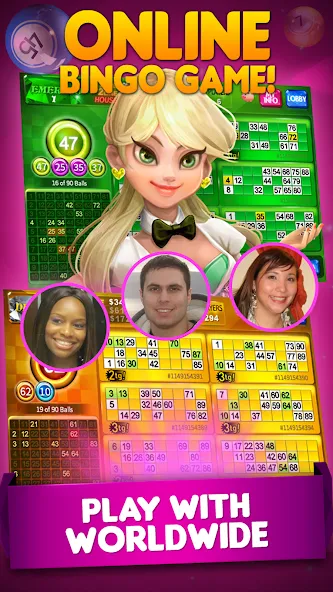 Bingo 90 Live : Vegas Slots (Бинго 90 Лайв) [МОД: Деньги, Монеты и Меню MOD] Screenshot 2