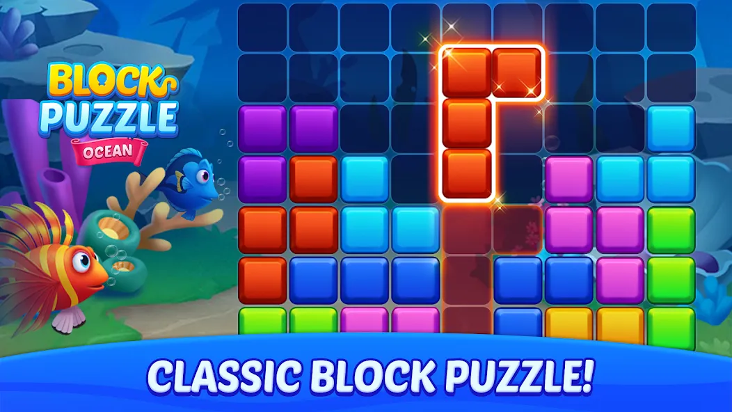 Block Puzzle Ocean [МОД: Деньги, Монеты и Меню MOD] Screenshot 1
