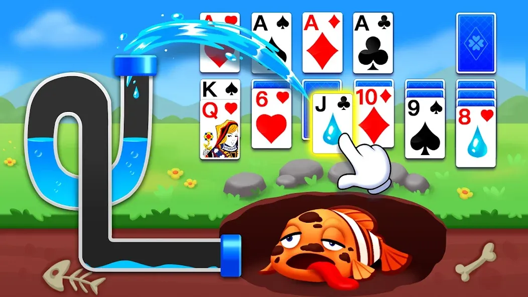 Solitaire Ocean [МОД: Много монет, Открытые уровни и Мега MOD] Screenshot 1