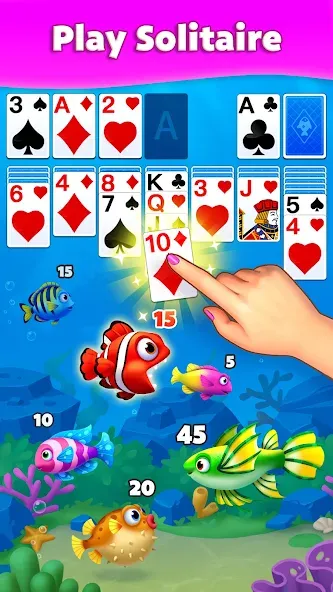 Solitaire Fish [МОД: Много монет, Открытые уровни и Мега MOD] Screenshot 1