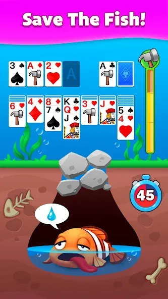 Solitaire Fish [МОД: Много монет, Открытые уровни и Мега MOD] Screenshot 2