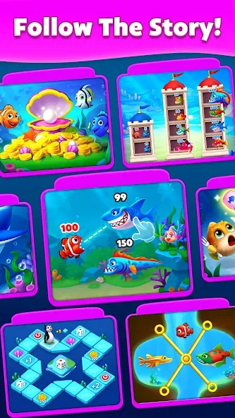 Solitaire Fish [МОД: Много монет, Открытые уровни и Мега MOD] Screenshot 4