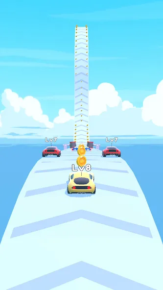 Merge Car Run - Evolution Race (Мердж Кар Ран) [МОД: Все открыто, Дополнительные деньги и Меню MOD] Screenshot 1