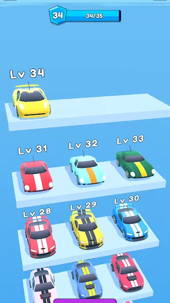 Merge Car Run - Evolution Race (Мердж Кар Ран) [МОД: Все открыто, Дополнительные деньги и Меню MOD] Screenshot 2