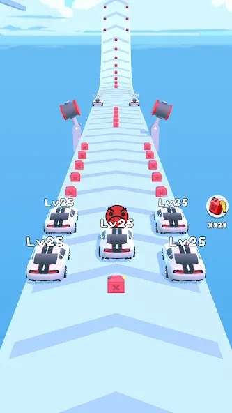 Merge Car Run - Evolution Race (Мердж Кар Ран) [МОД: Все открыто, Дополнительные деньги и Меню MOD] Screenshot 3