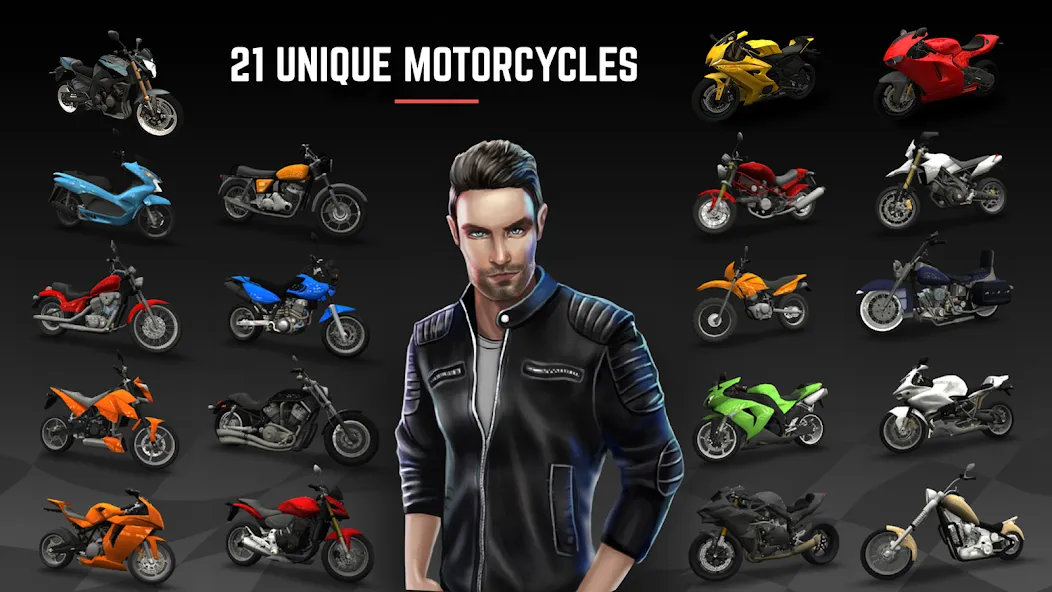 Racing Fever: Moto (Рейсинг Фивер) [МОД: Деньги, Монеты и Меню MOD] Screenshot 2