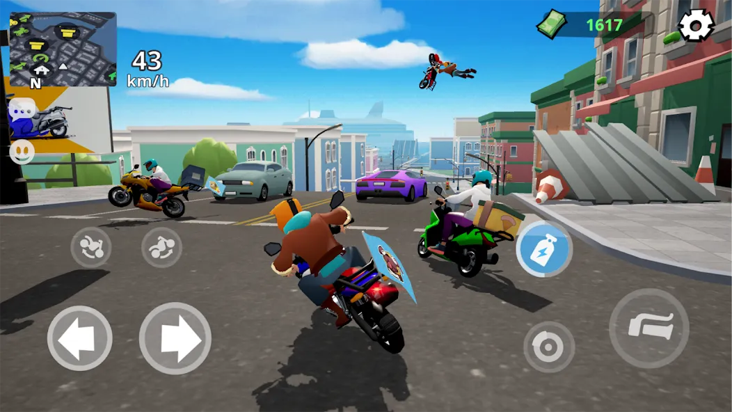 Moto City: Mad Bike Delivery (Мото Сити) [МОД: Деньги, Монеты и Меню MOD] Screenshot 2