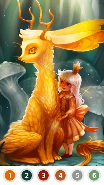 Myth & Fairy Color by Number [МОД: Все открыто, Дополнительные деньги и Меню MOD] Screenshot 3