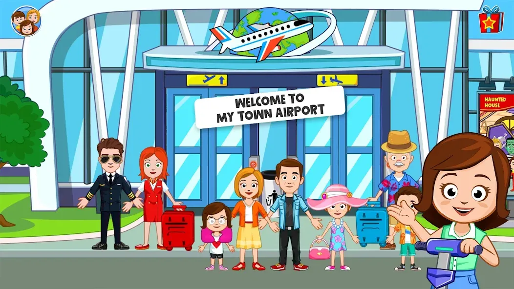 My Town Airport games for kids (Май Таун) [МОД: Много денег, Монет и Все открыто] Screenshot 1