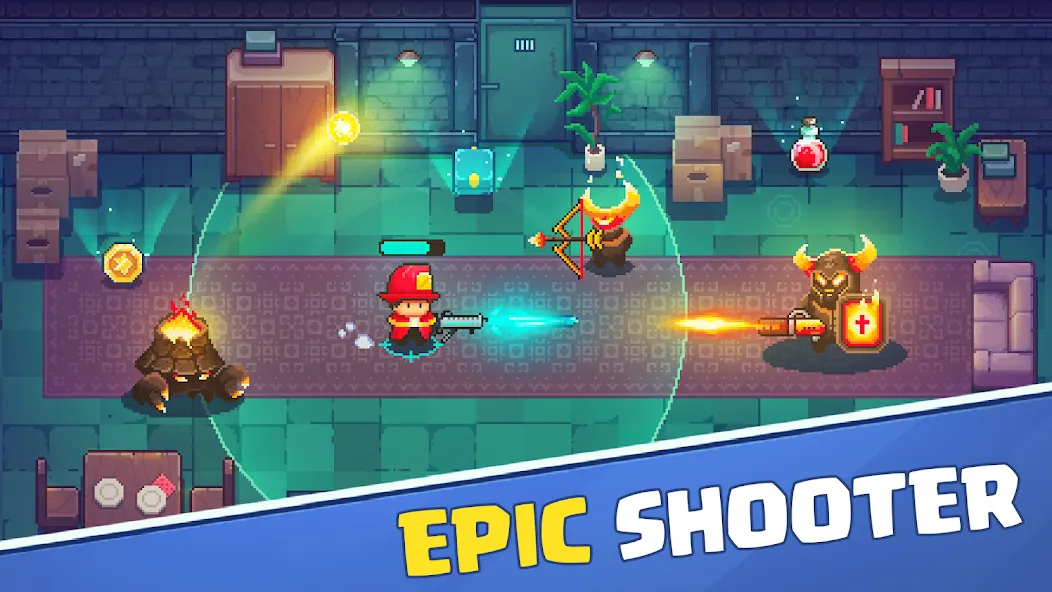 Firefighter: pixel shooter [МОД: Меню, Бесконечные монеты и Открытые уровни] Screenshot 1
