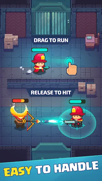 Firefighter: pixel shooter [МОД: Меню, Бесконечные монеты и Открытые уровни] Screenshot 2