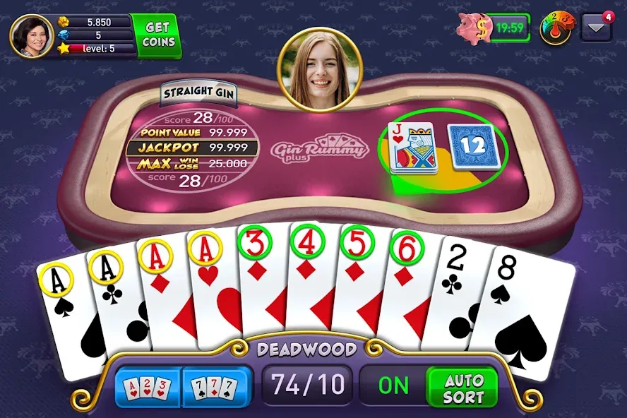 Gin Rummy Plus: Fun Card Game (Джин Рамми Плюс) [МОД: Деньги, Монеты и Меню MOD] Screenshot 1