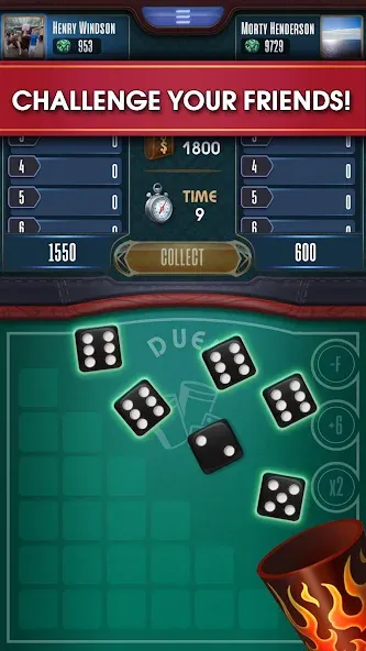 Farkle online 10000 Dice Game [МОД: Все открыто, Дополнительные деньги и Меню MOD] Screenshot 3