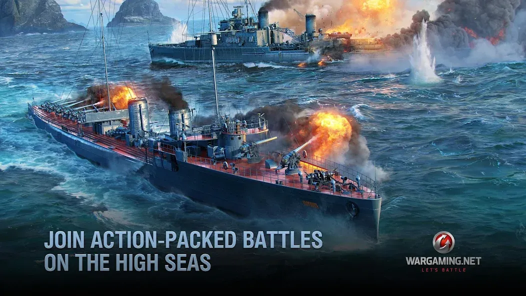 World of Warships Blitz War (Ворлд оф Варшипс Блиц Вар) [МОД: Меню, Бесконечные монеты и Открытые уровни] Screenshot 2
