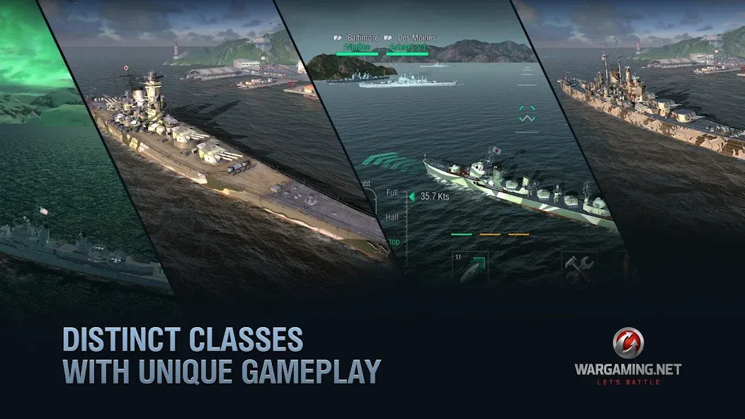 World of Warships Blitz War (Ворлд оф Варшипс Блиц Вар) [МОД: Меню, Бесконечные монеты и Открытые уровни] Screenshot 3