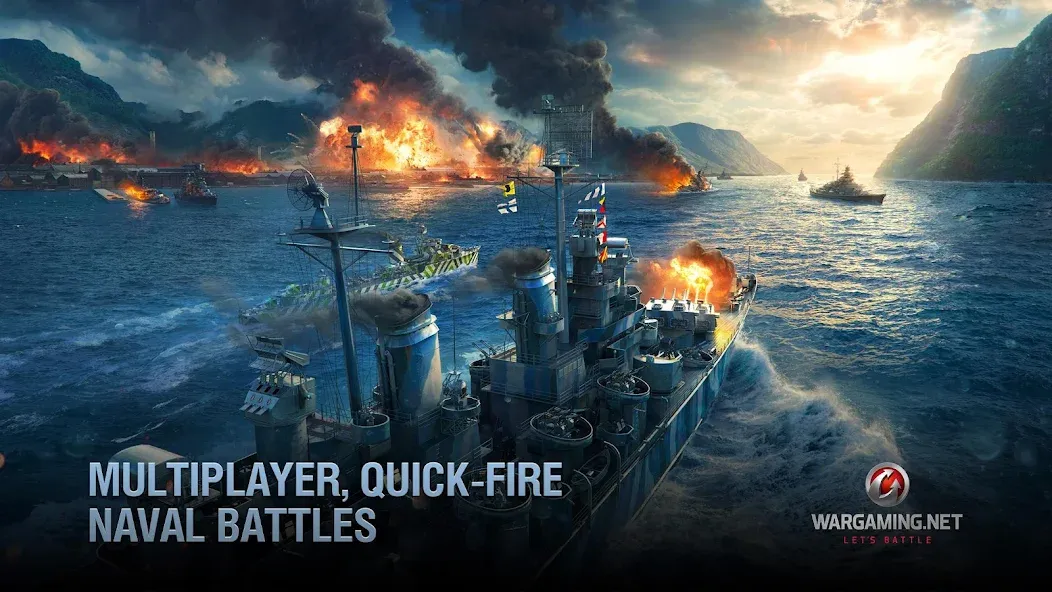 World of Warships Blitz War (Ворлд оф Варшипс Блиц Вар) [МОД: Меню, Бесконечные монеты и Открытые уровни] Screenshot 4