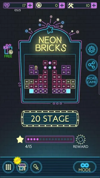 Neon bricks [МОД: Деньги, Монеты и Меню MOD] Screenshot 1