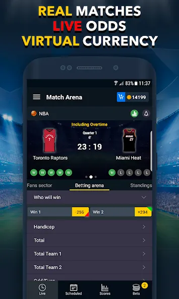 Sports Betting Game - BETUP [МОД: Меню, Бесконечные монеты и Открытые уровни] Screenshot 1
