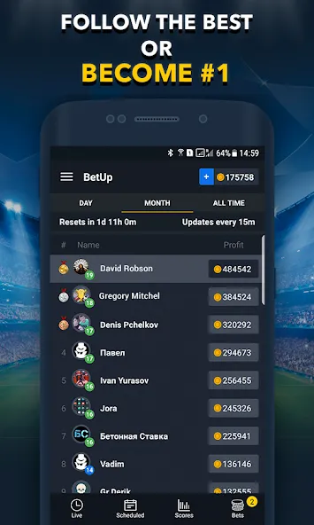 Sports Betting Game - BETUP [МОД: Меню, Бесконечные монеты и Открытые уровни] Screenshot 4