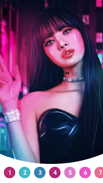 BlackPink Paint by Number (БлэкПинк Раскраска по номерам) [МОД: Меню, Бесконечные монеты и Открытые уровни] Screenshot 1