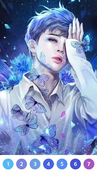 KPOP Paint by Number Coloring (КПОП Картина по номерам для раскрашивания) [МОД: Меню, Бесконечные монеты и Открытые уровни] Screenshot 1