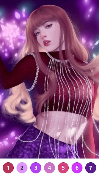 KPOP Paint by Number Coloring (КПОП Картина по номерам для раскрашивания) [МОД: Меню, Бесконечные монеты и Открытые уровни] Screenshot 4
