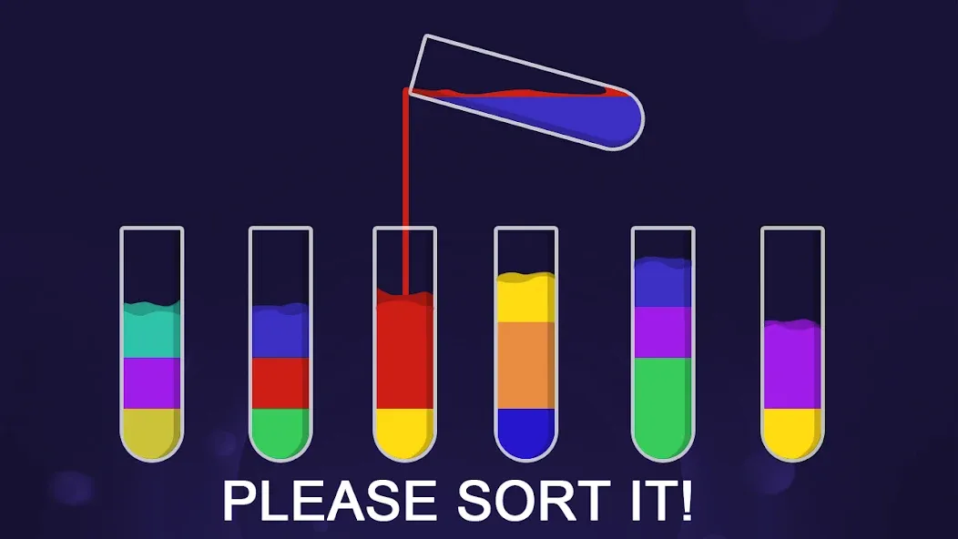 Color Sort Puzzle-Puzzle Game (Цветной головоломка сортировки) [МОД: Все открыто, Дополнительные деньги и Меню MOD] Screenshot 1