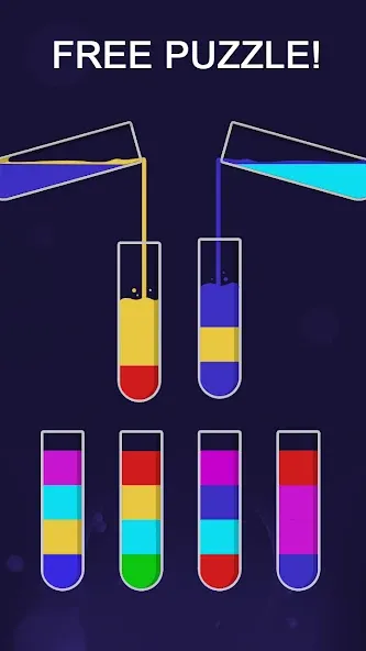 Color Sort Puzzle-Puzzle Game (Цветной головоломка сортировки) [МОД: Все открыто, Дополнительные деньги и Меню MOD] Screenshot 5