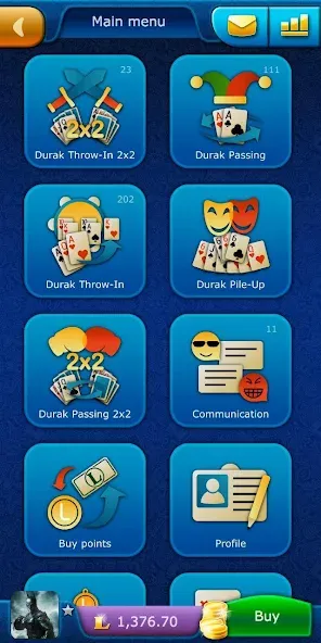 Durak LiveGames online [МОД: Много монет, Открытые уровни и Мега MOD] Screenshot 1