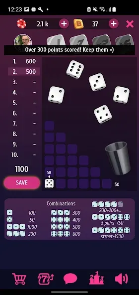 Farkle Pro - 10000 dice game [МОД: Все открыто, Дополнительные деньги и Меню MOD] Screenshot 2