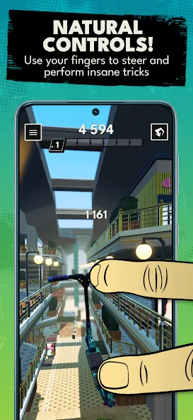 Touchgrind Scooter (Тачгринд Скутер) [МОД: Много монет, Открытые уровни и Мега MOD] Screenshot 3