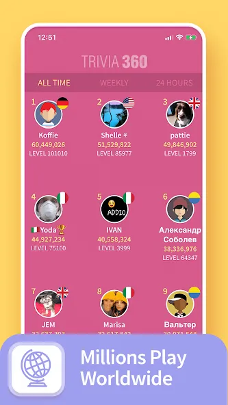TRIVIA 360: Quiz Game (ТРИВИЯ 360) [МОД: Деньги, Монеты и Меню MOD] Screenshot 4