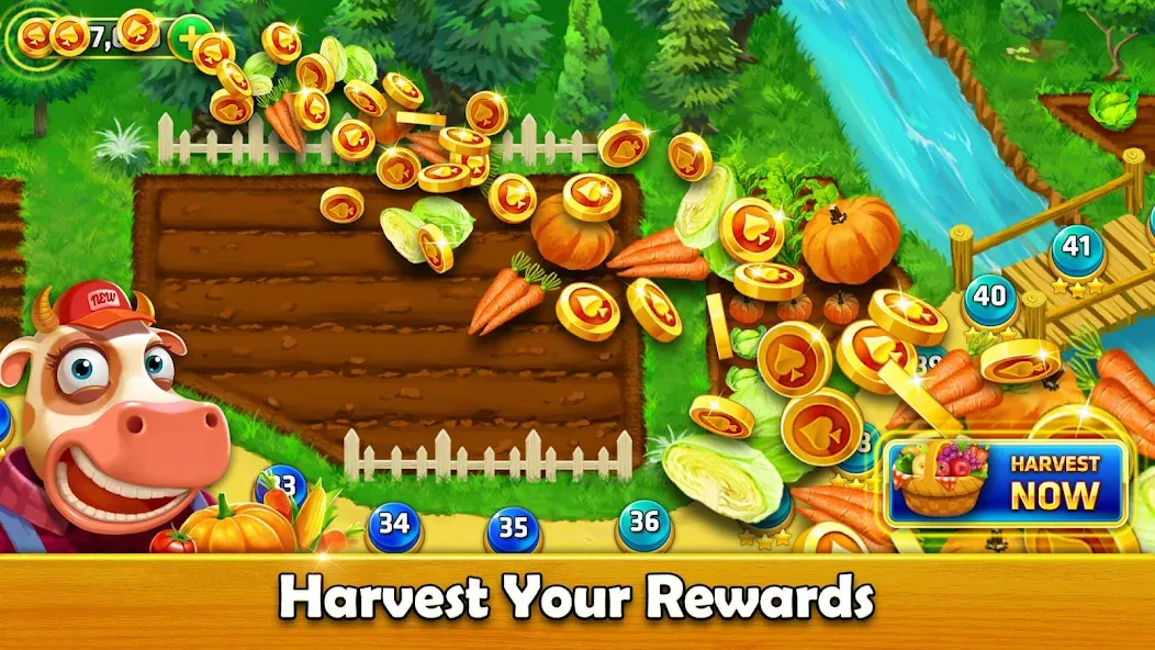 Solitaire Tripeaks - Farm Trip (Фарм Джорни) [МОД: Меню, Бесконечные монеты и Открытые уровни] Screenshot 4