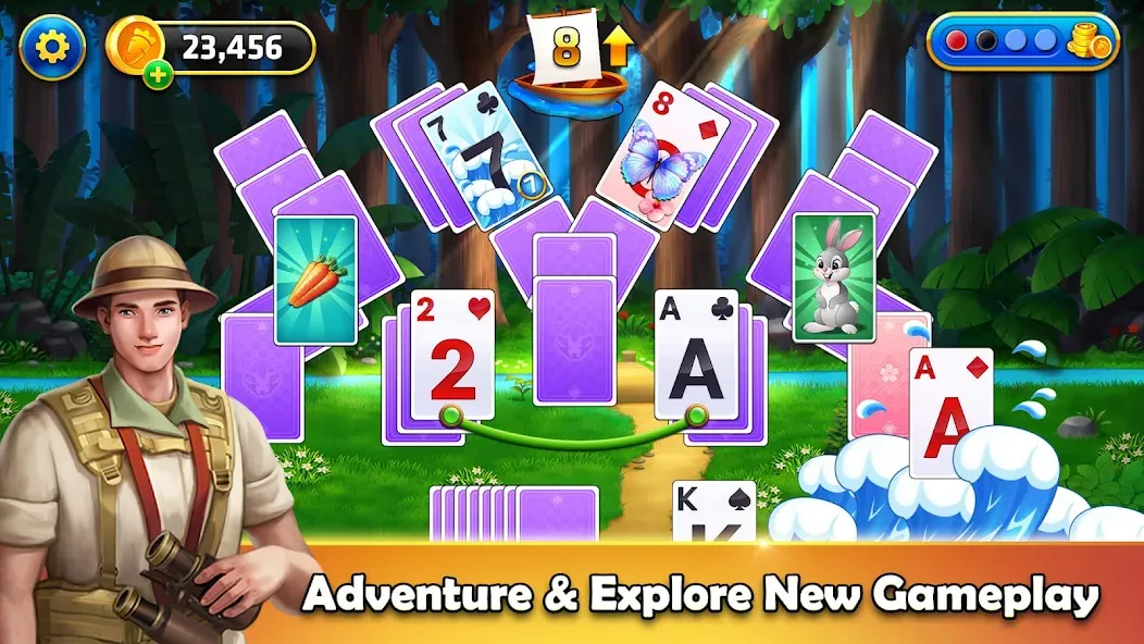 Tripeaks Solitaire - Home Town [МОД: Меню, Бесконечные монеты и Открытые уровни] Screenshot 2