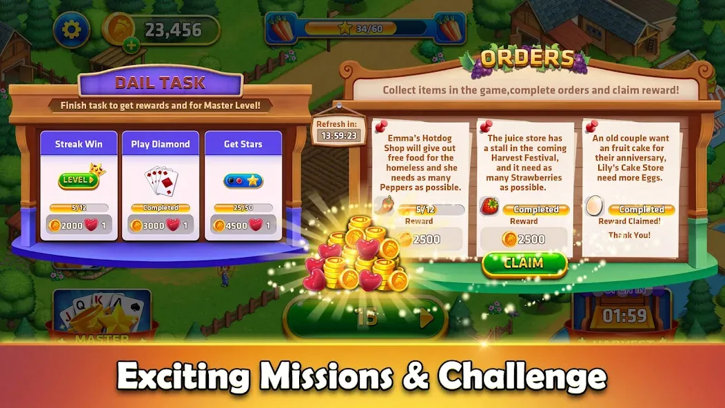 Tripeaks Solitaire - Home Town [МОД: Меню, Бесконечные монеты и Открытые уровни] Screenshot 4